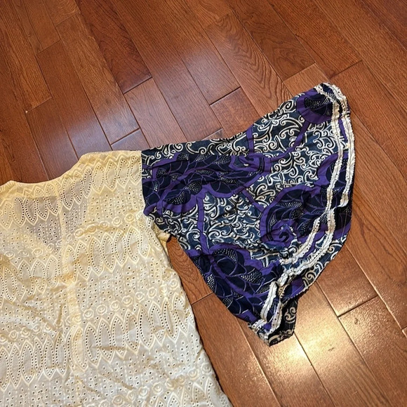 Vintage Style  Cream Lace and Ankara Midi Length Kaftan Size S/M - Picture 14 of 16